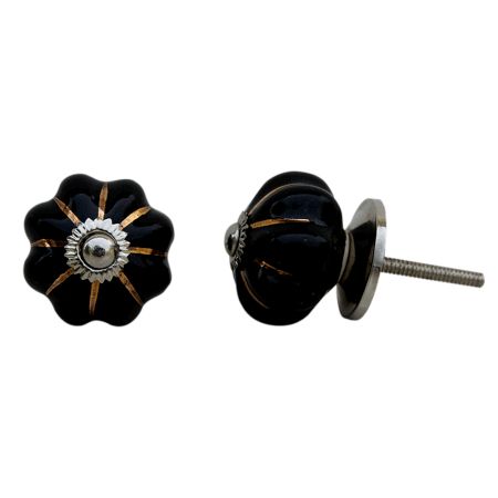 Black Gold Line Medium Knob